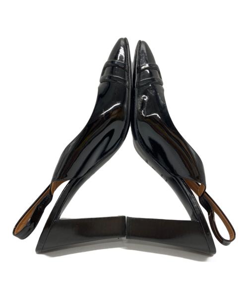 HERMES（エルメス）HERMES (エルメス) スリングバックエナメルヒールパンプス/Patent leather slingback pumps ブラック サイズ:37の古着・服飾アイテム