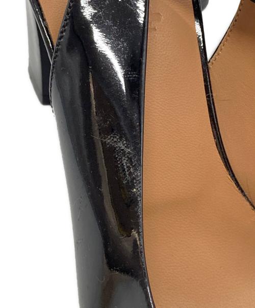 HERMES（エルメス）HERMES (エルメス) スリングバックエナメルヒールパンプス/Patent leather slingback pumps ブラック サイズ:37の古着・服飾アイテム