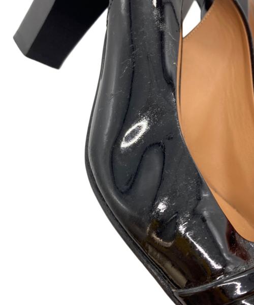 HERMES（エルメス）HERMES (エルメス) スリングバックエナメルヒールパンプス/Patent leather slingback pumps ブラック サイズ:37の古着・服飾アイテム