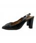 HERMES (エルメス) スリングバックエナメルヒールパンプス/Patent leather slingback pumps ブラック サイズ:37：15000円