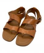 TOD'Sトッズ）の古着「バックルフラットトングサンダル/ Buckle flat thong sandals」｜ブラウン