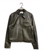 TONY WACKトニーワック）の古着「LEATHER CHEST ZIP JACKET/レザーチェストジップジャケット」｜ブラウン