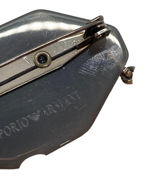 EMPORIO ARMANI（エンポリオ アルマーニ）EMPORIO ARMANI (エンポリオ アルマーニ) ブローチ ブラック×ピンクの古着・服飾アイテム