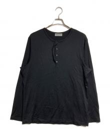 Yohji Yamamoto pour homme（ヨウジヤマモト プールオム）の古着「ヘンリーネックウールカットソー/Wool Henley Long Sleeve」｜ブラック