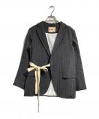 PLAN Cプランシー）の古着「ウエストリボンテーラードジャケット/Tailored jacket」｜グレー