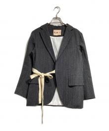 PLAN C（プランシー）の古着「ウエストリボンテーラードジャケット/Tailored jacket」｜グレー