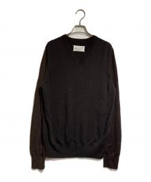 Maison Margiela（メゾンマルジェラ）の古着「Vネックニット/V-neck knit」｜ブラウン