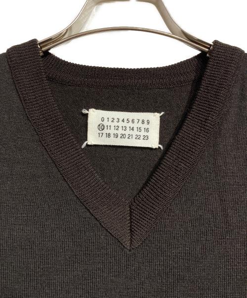 Maison Margiela（メゾンマルジェラ）Maison Margiela (メゾンマルジェラ) Vネックニット/V-neck knit ブラウン サイズ:Mの古着・服飾アイテム