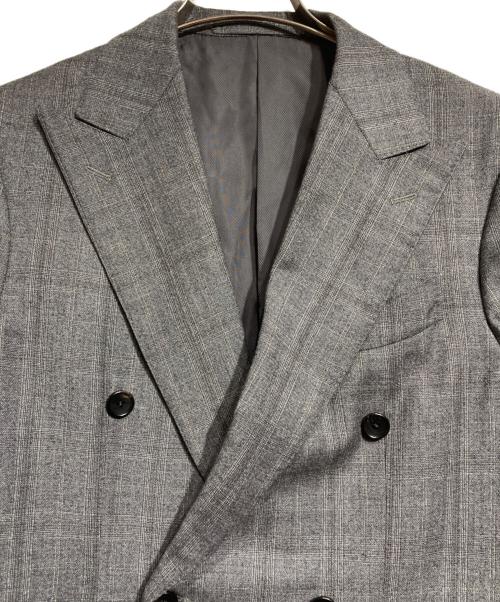ESTNATION（エストネーション）ESTNATION (エストネーション) LORO PIANA (ロロピアーナ) グレンチェックダブルテーラードジャケット/Glen check double-breasted tailored jacket グレー サイズ:46の古着・服飾アイテム