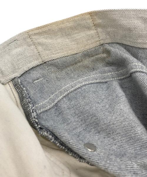 soduk（スドーク）soduk (スドーク) レザーパッチ ワイド テーパード パンツ/Leather patch wide tapered pants グレー サイズ:Mの古着・服飾アイテム