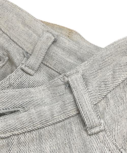 soduk（スドーク）soduk (スドーク) レザーパッチ ワイド テーパード パンツ/Leather patch wide tapered pants グレー サイズ:Mの古着・服飾アイテム