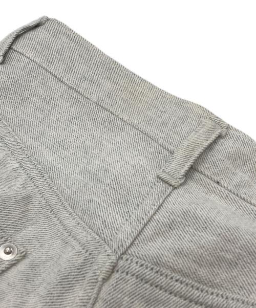 soduk（スドーク）soduk (スドーク) レザーパッチ ワイド テーパード パンツ/Leather patch wide tapered pants グレー サイズ:Mの古着・服飾アイテム