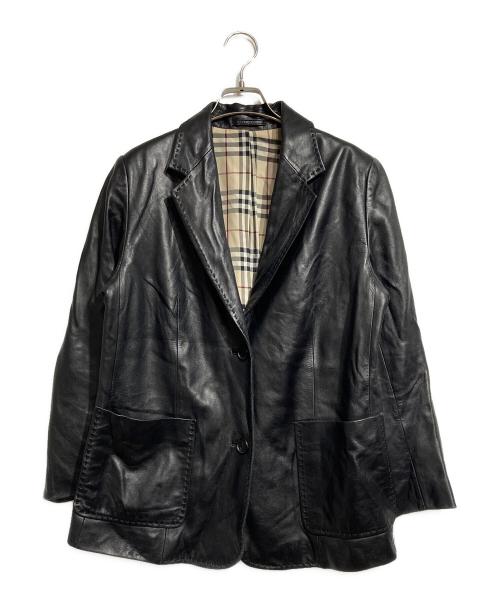 BURBERRY LONDON（バーバリーロンドン）BURBERRY LONDON (バーバリーロンドン) ラムレザージャケット/Lamb Leather Jacket ブラック サイズ:13の古着・服飾アイテム