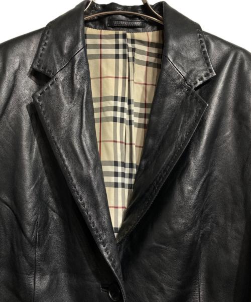 BURBERRY LONDON（バーバリーロンドン）BURBERRY LONDON (バーバリーロンドン) ラムレザージャケット/Lamb Leather Jacket ブラック サイズ:13の古着・服飾アイテム