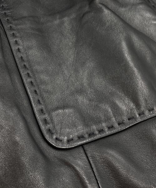 BURBERRY LONDON（バーバリーロンドン）BURBERRY LONDON (バーバリーロンドン) ラムレザージャケット/Lamb Leather Jacket ブラック サイズ:13の古着・服飾アイテム