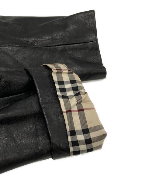 BURBERRY LONDON（バーバリーロンドン）BURBERRY LONDON (バーバリーロンドン) ラムレザージャケット/Lamb Leather Jacket ブラック サイズ:13の古着・服飾アイテム