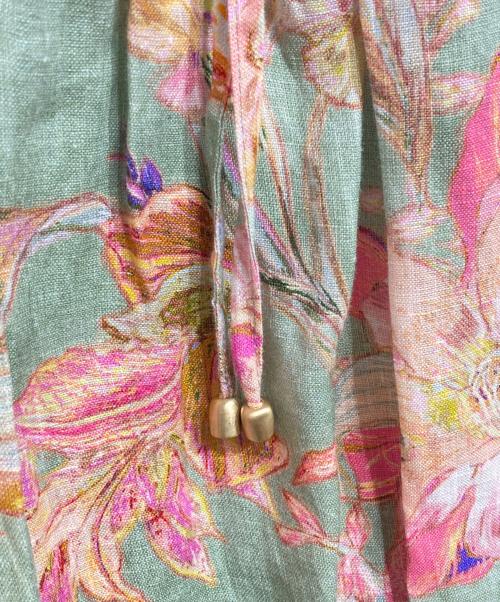 ZIMMERMANN（ジマーマン）ZIMMERMANN (ジマーマン) 花柄リネンワンピース/Linen dress ピンク サイズ:XSの古着・服飾アイテム