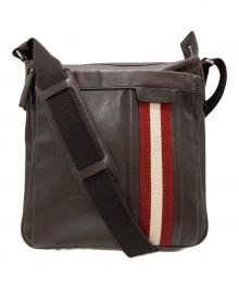 BALLY（バリー）の古着「ストライプレザーショルダーバッグ/Striped Leather Shoulder Bag」｜ブラウン