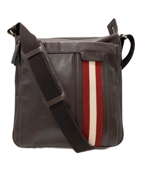 BALLY（バリー）BALLY (バリー) ストライプレザーショルダーバッグ/Striped Leather Shoulder Bag ブラウンの古着・服飾アイテム