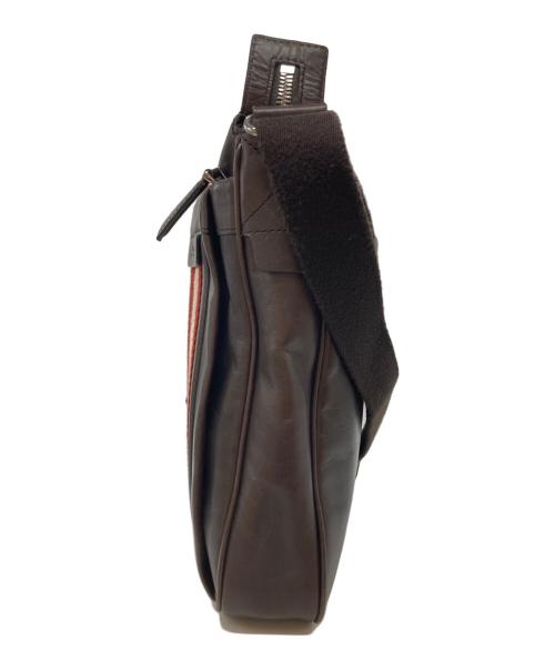 BALLY（バリー）BALLY (バリー) ストライプレザーショルダーバッグ/Striped Leather Shoulder Bag ブラウンの古着・服飾アイテム