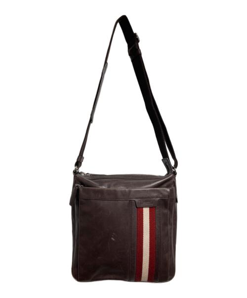 BALLY（バリー）BALLY (バリー) ストライプレザーショルダーバッグ/Striped Leather Shoulder Bag ブラウンの古着・服飾アイテム