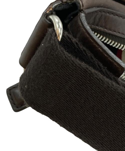 BALLY（バリー）BALLY (バリー) ストライプレザーショルダーバッグ/Striped Leather Shoulder Bag ブラウンの古着・服飾アイテム