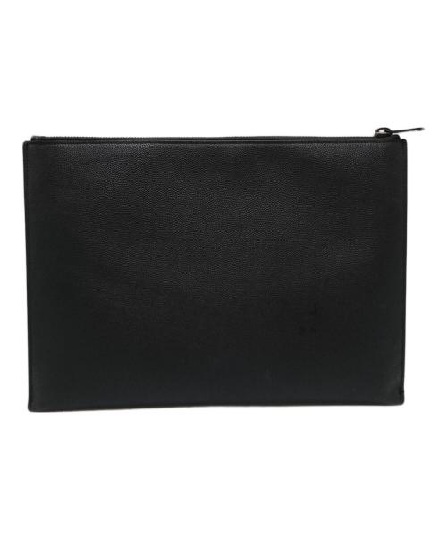 Saint Laurent Paris（サンローランパリ）Saint Laurent Paris (サンローランパリ) キャビアスキンクラッチバッグ/Caviar Leather Clutch Bag ブラックの古着・服飾アイテム