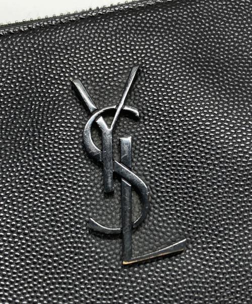 Saint Laurent Paris（サンローランパリ）Saint Laurent Paris (サンローランパリ) キャビアスキンクラッチバッグ/Caviar Leather Clutch Bag ブラックの古着・服飾アイテム