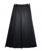 PLEATS PLEASEプリーツプリーズ）の古着「プリーツワイドクロップドパンツ」｜ブラック
