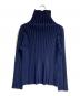 PLEATS PLEASE（プリーツプリーズ）の古着「プリーツハイネックカットソー/Pleated high-neck top」｜ネイビー