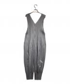 PLEATS PLEASEプリーツプリーズ）の古着「消しプリーツオールインワン/Pleated all-in-one」｜グレー