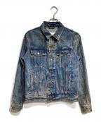 AMI Alexandre Mattiussiアミアレクサンドルマテュッシ）の古着「ウォッシュ加工デニムジャケット/Washed denim jacket」｜インディゴ