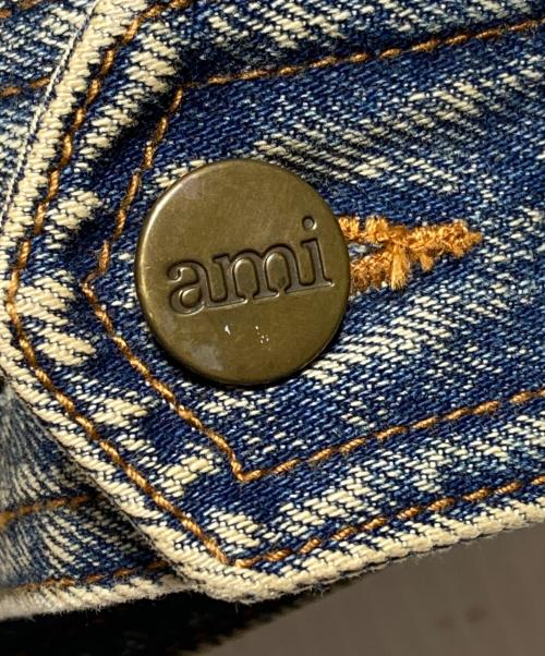AMI Alexandre Mattiussi（アミアレクサンドルマテュッシ）AMI Alexandre Mattiussi (アミアレクサンドルマテュッシ) ウォッシュ加工デニムジャケット/Washed denim jacket  インディゴ サイズ:Ｓの古着・服飾アイテム
