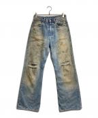 Acne studiosアクネ ストゥディオス）の古着「ダメージ加工フレアジーンズ/Flare Jeans/2021M Penicillin」｜ブルー