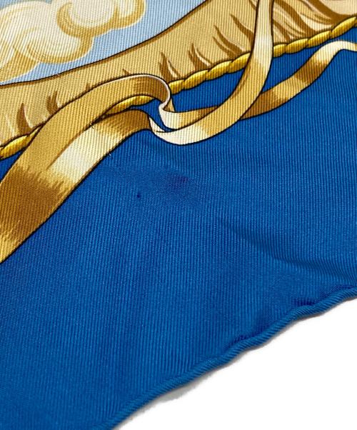HERMES（エルメス）HERMES (エルメス) カレ90/au dela des cinq mers/5つの海を越えて ブルーの古着・服飾アイテム
