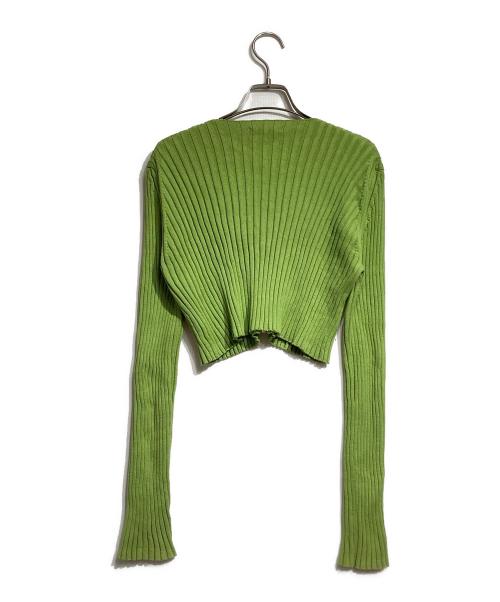 AURALEE（オーラリー）AURALEE (オーラリー) DRY COTTON WIDE RIB KNIT ZIP CARDIGAN/ドライ コットン ワイド リブ ニット ジップ カーディガン グリーン サイズ:1の古着・服飾アイテム