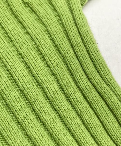 AURALEE（オーラリー）AURALEE (オーラリー) DRY COTTON WIDE RIB KNIT ZIP CARDIGAN/ドライ コットン ワイド リブ ニット ジップ カーディガン グリーン サイズ:1の古着・服飾アイテム