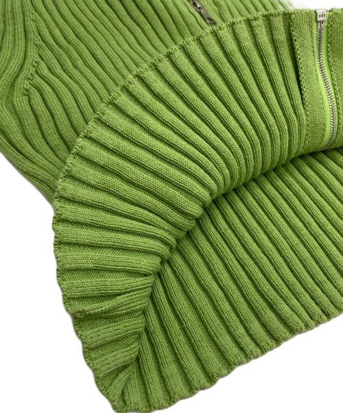 AURALEE（オーラリー）AURALEE (オーラリー) DRY COTTON WIDE RIB KNIT ZIP CARDIGAN/ドライ コットン ワイド リブ ニット ジップ カーディガン グリーン サイズ:1の古着・服飾アイテム