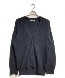 AURALEE（オーラリー）の古着「BRUSHED WOOL CASHMERE SILK KNIT CARDIGAN/ブラッシュド・ウール・カシミヤ・シルク・ニット・カーディガン」｜ブラック