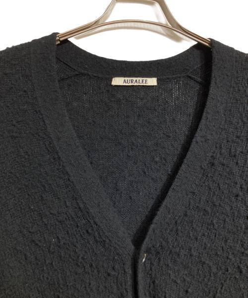AURALEE（オーラリー）AURALEE (オーラリー) BRUSHED WOOL CASHMERE SILK KNIT CARDIGAN/ブラッシュド・ウール・カシミヤ・シルク・ニット・カーディガン ブラック サイズ:3の古着・服飾アイテム