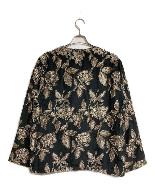 Needles（ニードルズ）Needles (ニードルズ) V Neck Shirt - C/CU/PE Flower Cut Jq./Vネックシャツ - コットン/キュプラ/ポリエステル フラワーカットジャガード ブラック サイズ:Mの古着・服飾アイテム