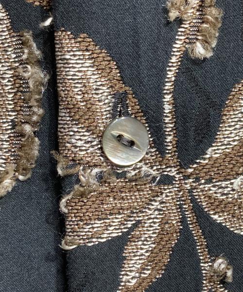 Needles（ニードルズ）Needles (ニードルズ) V Neck Shirt - C/CU/PE Flower Cut Jq./Vネックシャツ - コットン/キュプラ/ポリエステル フラワーカットジャガード ブラック サイズ:Mの古着・服飾アイテム