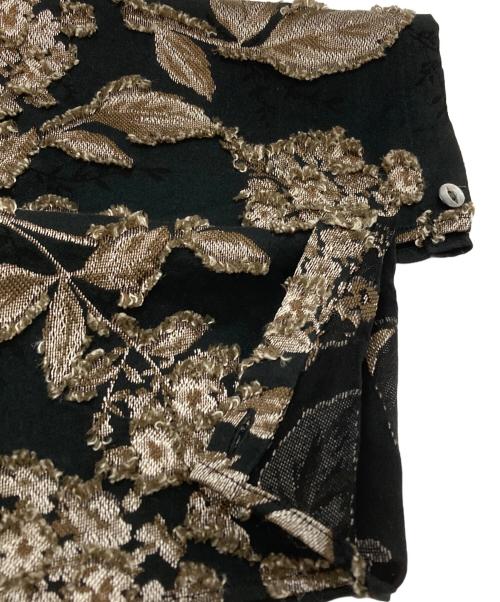 Needles（ニードルズ）Needles (ニードルズ) V Neck Shirt - C/CU/PE Flower Cut Jq./Vネックシャツ - コットン/キュプラ/ポリエステル フラワーカットジャガード ブラック サイズ:Mの古着・服飾アイテム