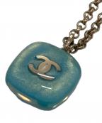 CHANELシャネル）の古着「ココマークレジンネックレス/Chanel CC Resin Necklace」｜ブルー×ゴールド