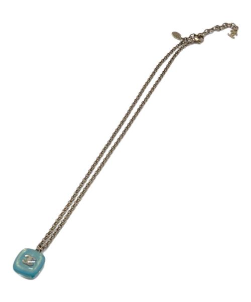 CHANEL（シャネル）CHANEL (シャネル) ココマークレジンネックレス/Chanel CC Resin Necklace ブルー×ゴールドの古着・服飾アイテム