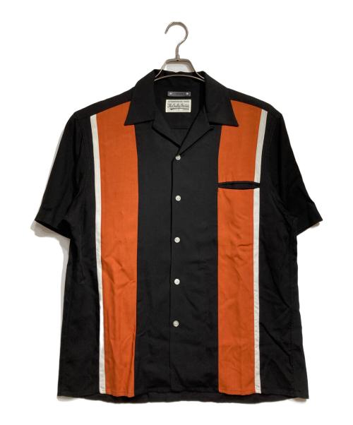 WACKO MARIA（ワコマリア）WACKO MARIA (ワコマリア) MINEDENIM (マインデニム) 50s Shirt/半袖シャツ ブラック×ブラウン サイズ:Lの古着・服飾アイテム