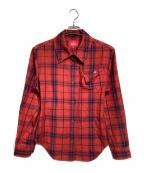 Vivienne Westwood RED LABELヴィヴィアンウエストウッドレッドレーベル）の古着「オーブ刺繍チェックシャツ/Check Shirt」｜レッド×ブラック