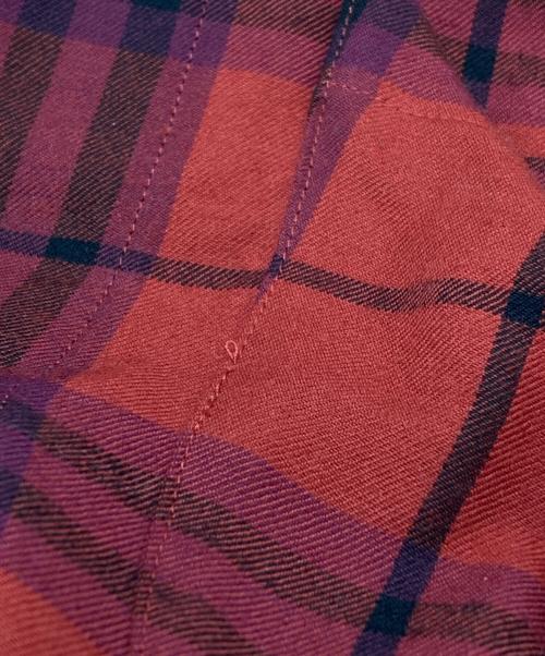 Vivienne Westwood RED LABEL（ヴィヴィアンウエストウッドレッドレーベル）Vivienne Westwood RED LABEL (ヴィヴィアンウエストウッドレッドレーベル) オーブ刺繍チェックシャツ/Check Shirt レッド×ブラック サイズ:00の古着・服飾アイテム