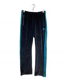 Needles（ニードルズ）の古着「Narrow Track Pant - C/Pe Velour/トラックパンツ」｜ブラック×ブルー
