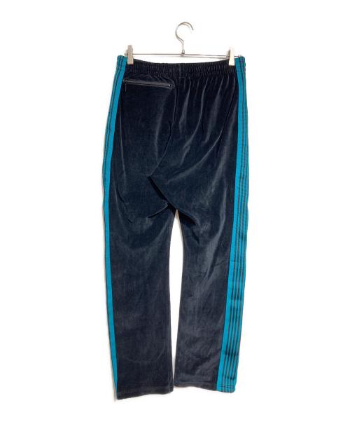 Needles（ニードルズ）Needles (ニードルズ) Narrow Track Pant - C/Pe Velour/トラックパンツ ブラック×ブルー サイズ:Ｓの古着・服飾アイテム